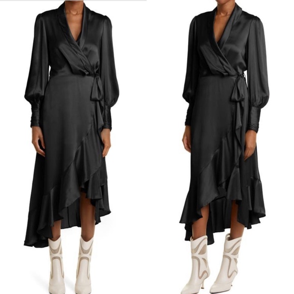 Zimmermann silk wrap midi dress with a flaw - Picture 2 of 5